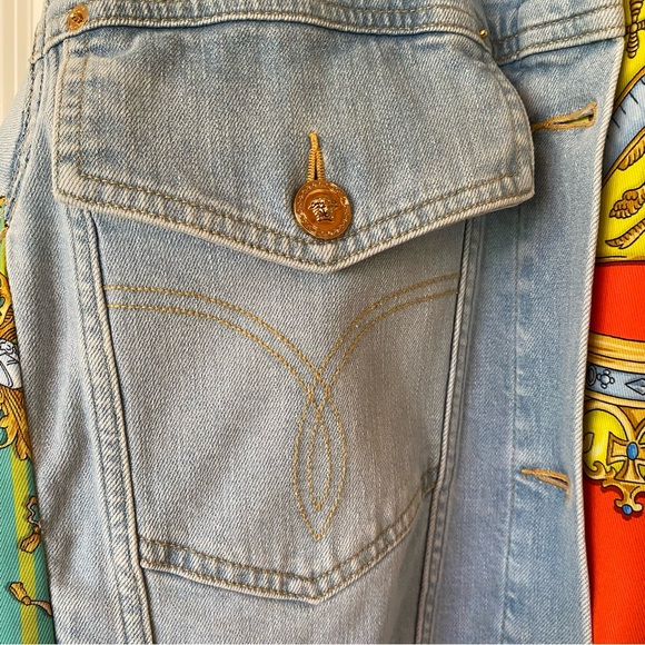 NWT VERSACE Mixed Media Denim Jacket - Picture 15 of 16